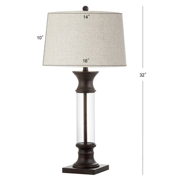 Hunter 32" Metal/Glass LED Table Lamp - JONATHAN Y